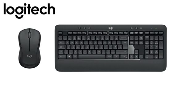 Kit Teclado y Mouse Inalámbrico Logitech MK540, Wireless 2.4GHz, Negro, Español, Óptico.