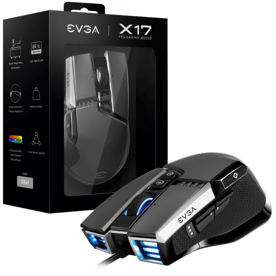MOUSE EVGA X17 GRIS